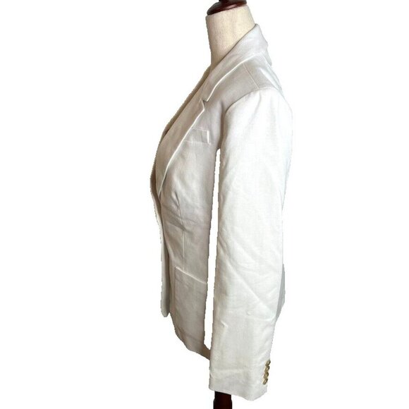 J.Crew $198 Womens Helena Blazer Stretch Linen White Size 0 BX793 - Picture 4 of 8